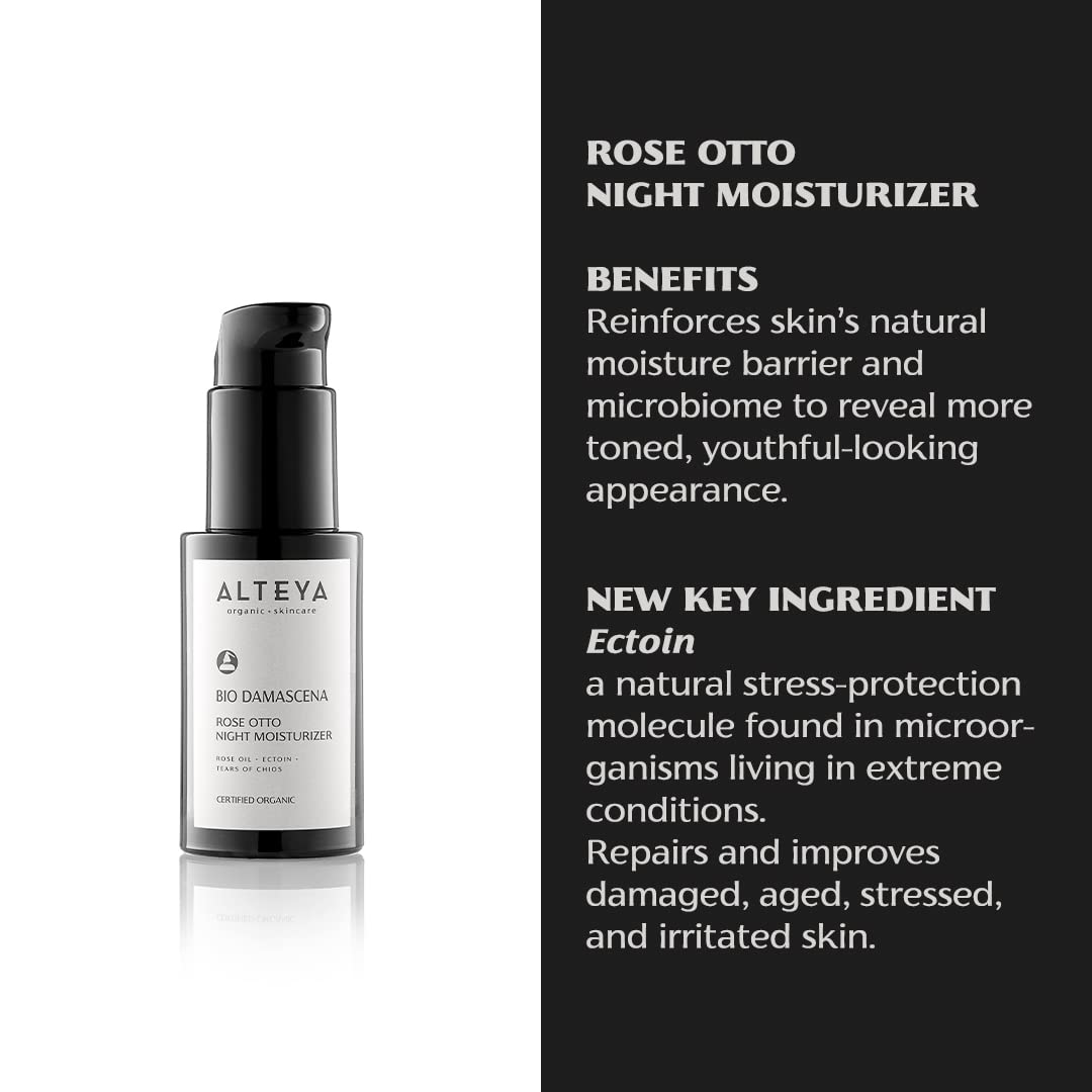 Alteya Organics Night Moisturizer Certified Organic Skin Care 1.7 Fl Oz/50 mL Bio Damascena Award-Winning Face Cream With Organic Bulgarian Rose Oil Beauty & Personal Care Alteya