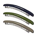 HYFEEL Skinny Hair Barrettes for Women Long Simple Acrylic French Hair Clips Elegant Classic Hairpins Steel Clip Clamp Girls Hair Accessories Navy Beauty & Personal Care HYFEEL