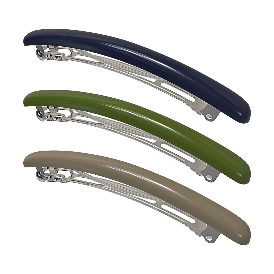 HYFEEL Skinny Hair Barrettes for Women Long Simple Acrylic French Hair Clips Elegant Classic Hairpins Steel Clip Clamp Girls Hair Accessories Navy Beauty & Personal Care HYFEEL