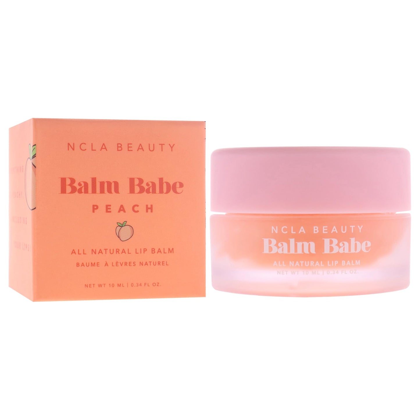 NCLA Beauty Balm Babe All Natural Lip Balm - Moisturizes Lips with Natural Oils - Infused with Vitamin C and E - Peach - 0.34 oz Beauty and Personal Care NCLA BEAUTY