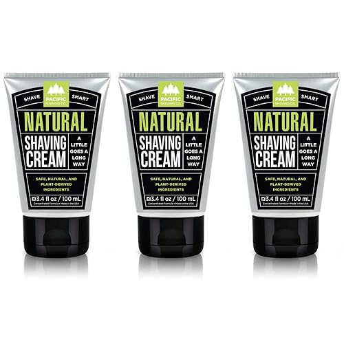 Pacific Shaving Company Natural Shaving Cream - Shea Butter + Vitamin E Shave Cream for Hydrated Sensitive Skin - Clean Formula for Smooth Beauty & Personal Care Pacific Shaving Company