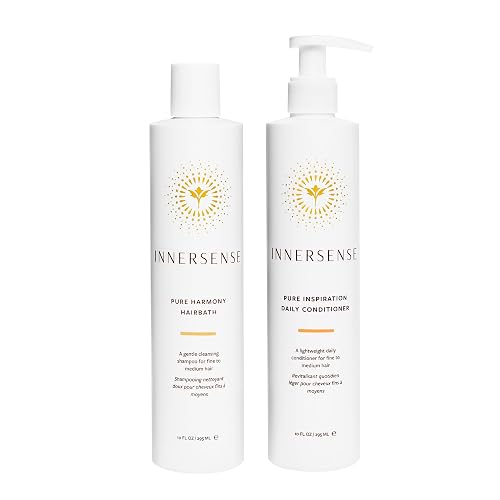 INNERSENSE Organic Beauty - Pure Harmony Hairbath Shampoo + Inspiration Conditioner Duo | Non-Toxic, Cruelty-Free, Clean Haircare (10 fl oz each) Beauty & Personal Care INNERSENSE