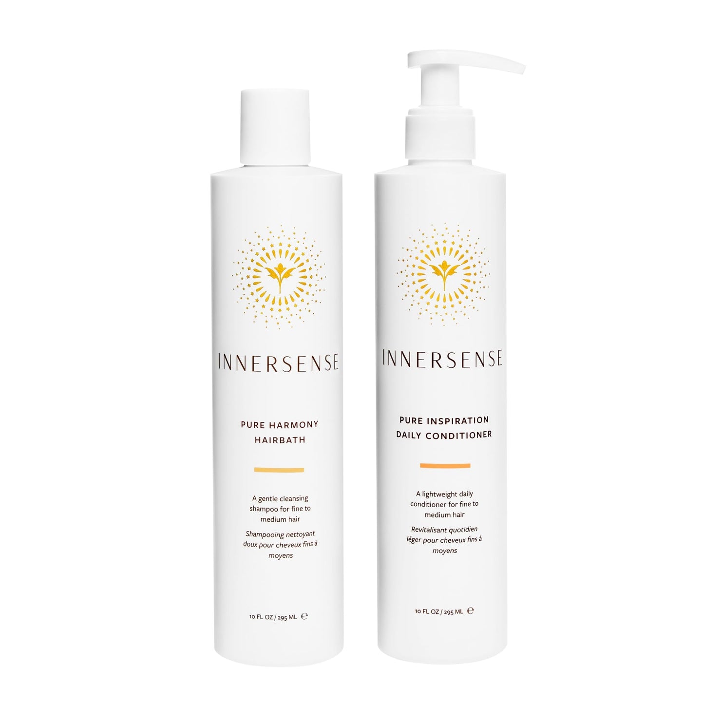 INNERSENSE Organic Beauty - Pure Harmony Hairbath Shampoo + Inspiration Conditioner Duo | Non-Toxic, Cruelty-Free, Clean Haircare (10 fl oz each) Beauty & Personal Care INNERSENSE