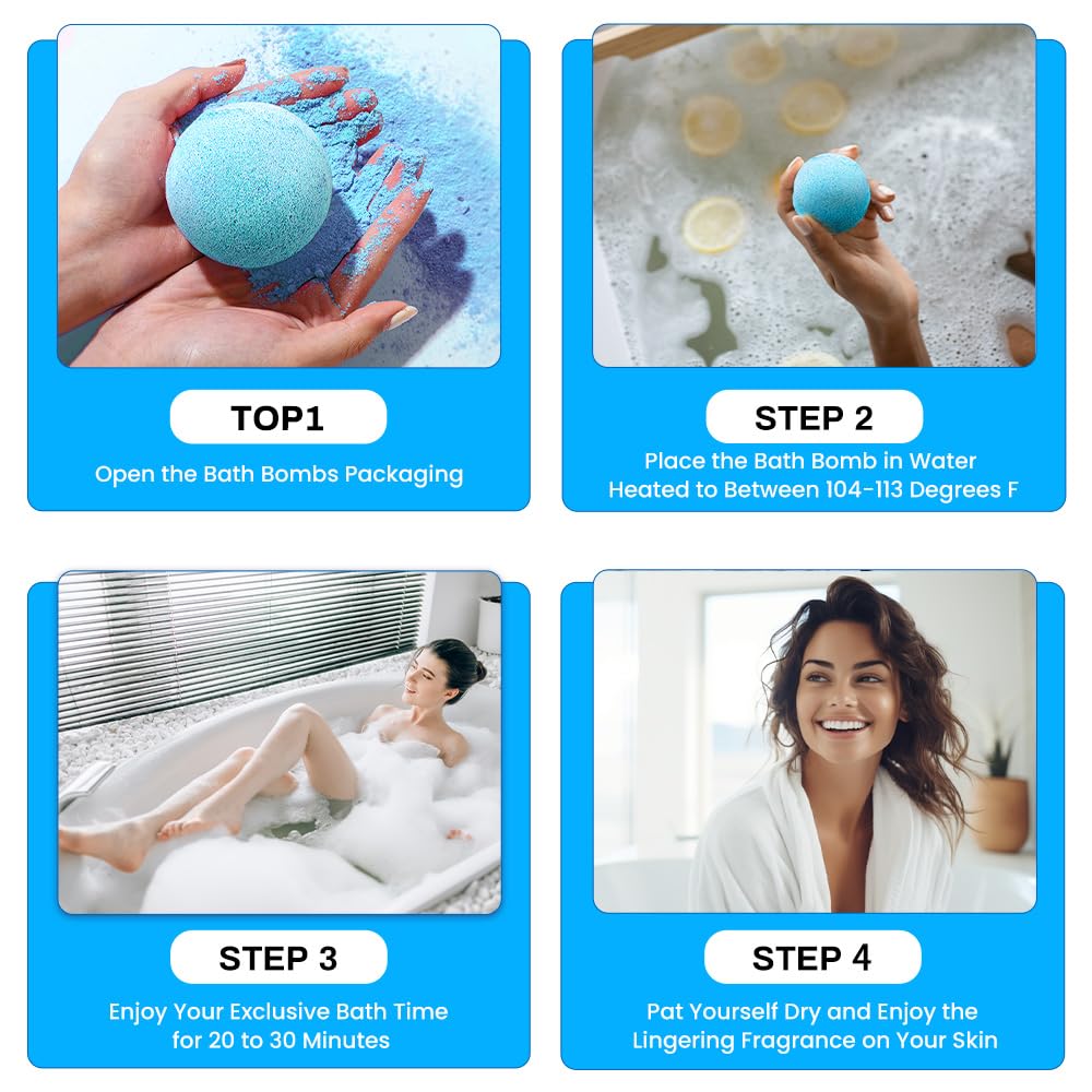 Bath Bombs for Women, BODY & EARTH 10 X 3.5 oz Ocean Bath Bomb Gift Sets Essential Oils Handmade Birthday Gift Idea for Family, Women, Men, Mother's Beauty and Personal Care BODY & EARTH