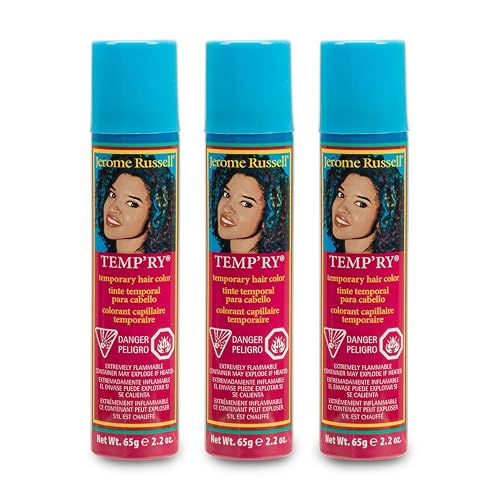 Jerome Russell Temp’rye Silver Temporary Hair Color Spray - Intense Spray-On Fast-Drying Non-Sticky, Cruelty-Free BPA-Free, 2.2 oz, 3 Pack Beauty & Personal Care Jerome Russell