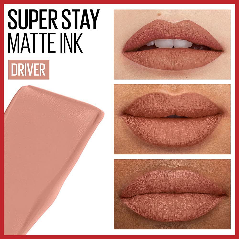 Maybelline New York SuperStay Matte Ink Un-nude Liquid Lipstick, Driver, 0.17 Ounce