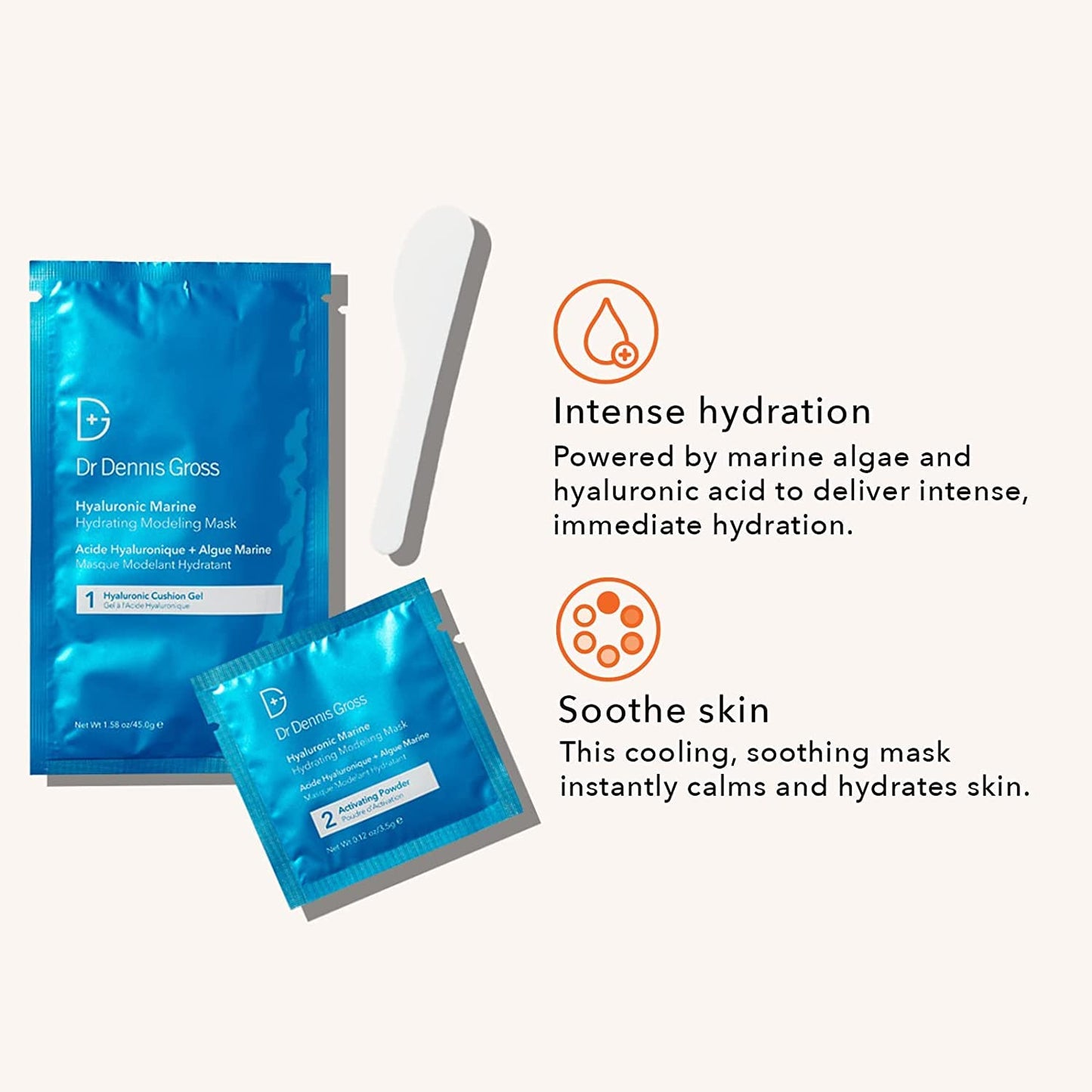 Dr Dennis Gross Hyaluronic Marine Modeling Mask: for Dehydrated Skin, Dull Complexion & Fine Lines and Wrinkles, 4 Treatments Beauty & Personal Care Dr Dennis Gross