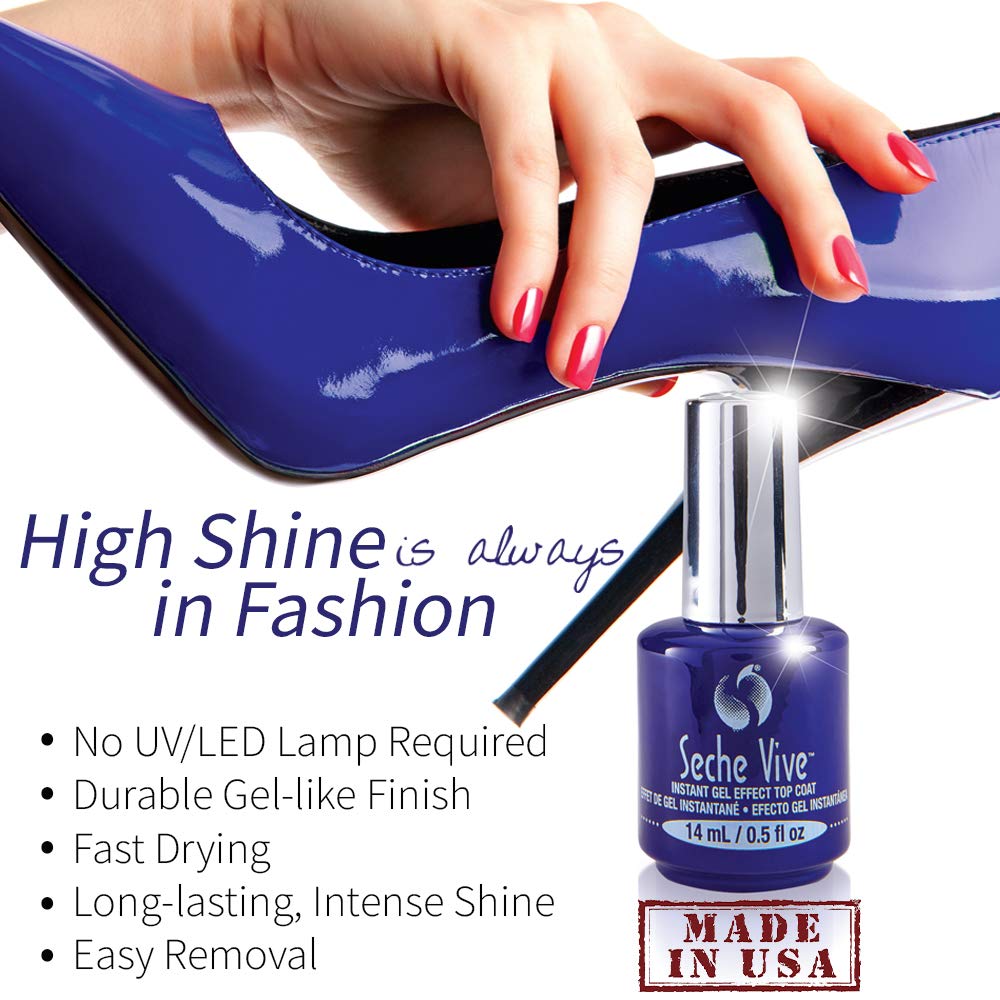 Seche Vive Gel Effect Top Coat 0.5Oz, Boxed
