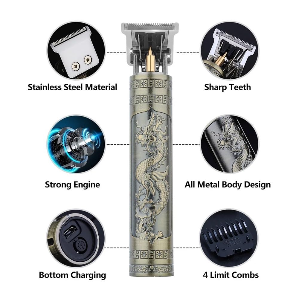 Razors T9 Original Hairdresser Set Coat Trimmer Men's Electric Razor Men's Lence Professional Haircut Razor(Golden Buddha) Beauty and Personal Care EWKYLSEM