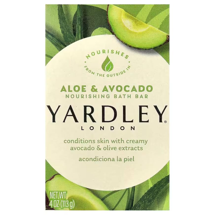 Yardley London Naturally Moisturizing Bath Bar Aloe & Avocado - 4.25 oz Bar, Pack of 4 Beauty & Personal Care Yardley