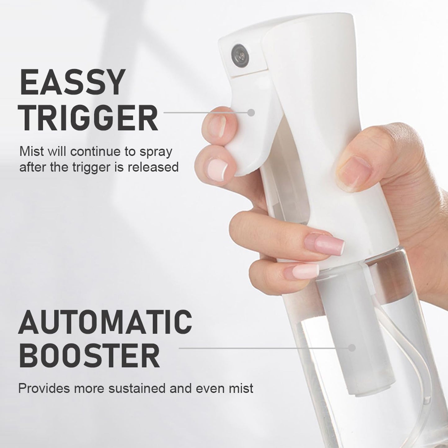 ELEMSY Spray Bottle For Hair (2 Pack 6.8 OZ) Continuous Mister Empty Spray Bottles, Ultra Fine Mist Water Sprayer for Hairstyling, Cleaning, Plants Beauty and Personal Care ELEMSY