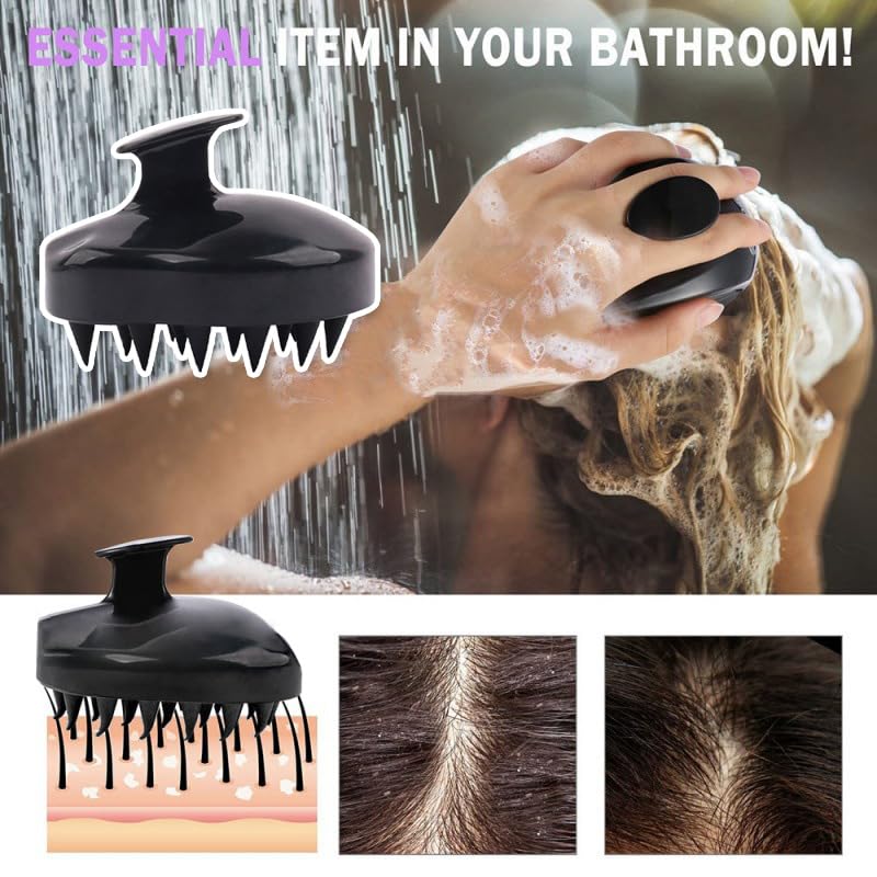 AKOAK 1 Pack Gourd-Shaped Silicone Head Massage Brush, Scalp Shower Massage Brush, Promote Blood Circulation, Relieve Fatigue, Beauty and Skin Care Beauty and Personal Care AKOAK