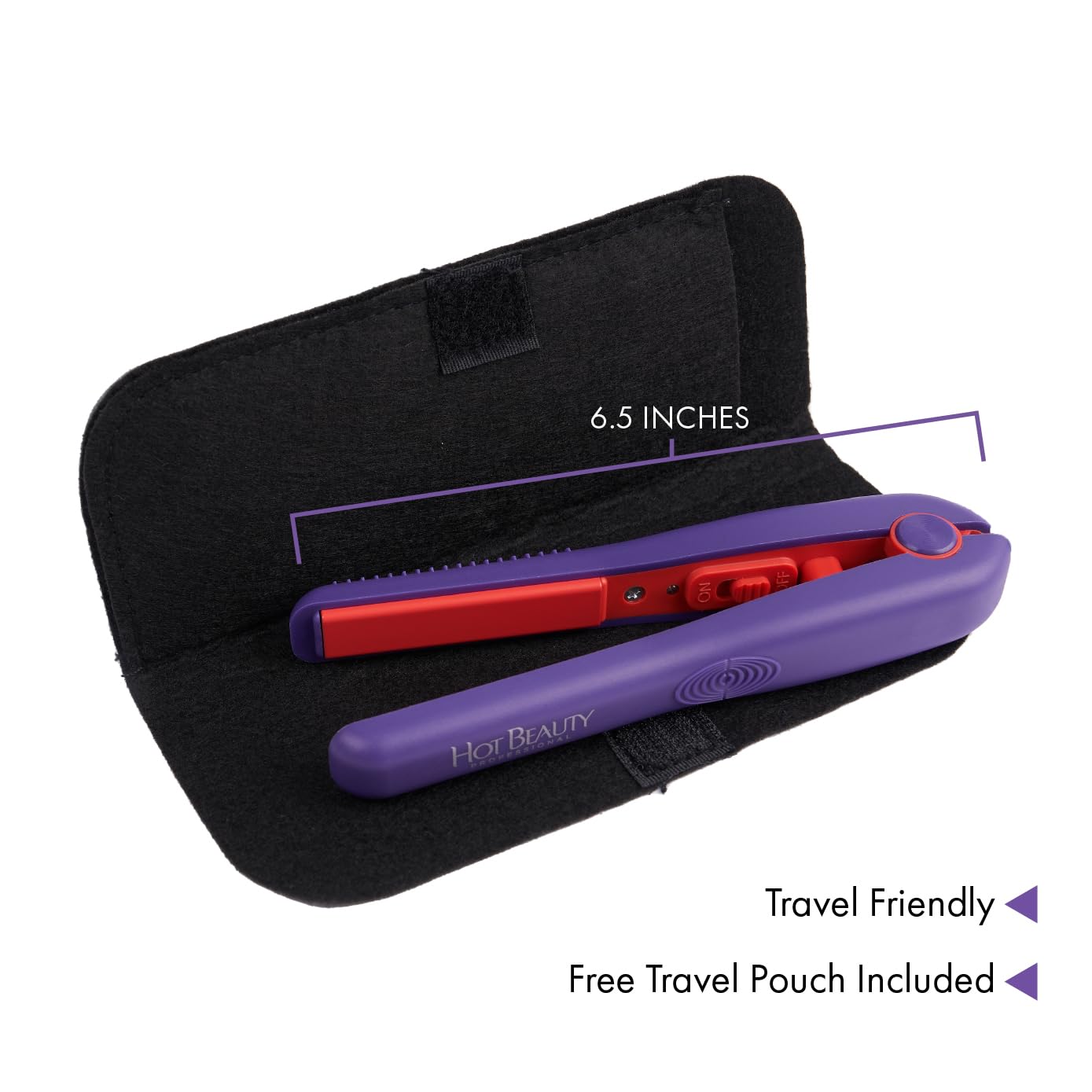 Hot Beauty Professional Ceramic Mini Flat Iron 1/2", Anti-Frizz, Fast Heating, Versatile Styling for Curly & Straight Hair, Ideal for Traveling Beauty & Personal Care Hot Beauty