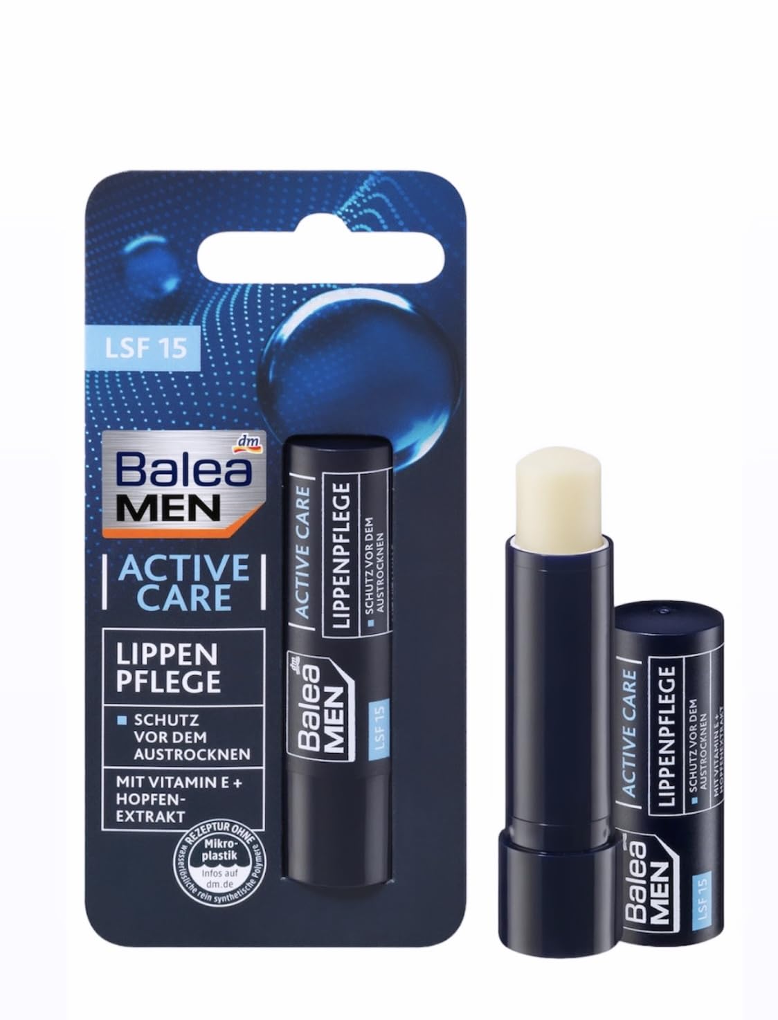 Balea MEN lip care active care, 4.8 g (Pack of 2) - German product Beauty and Personal Care Balea