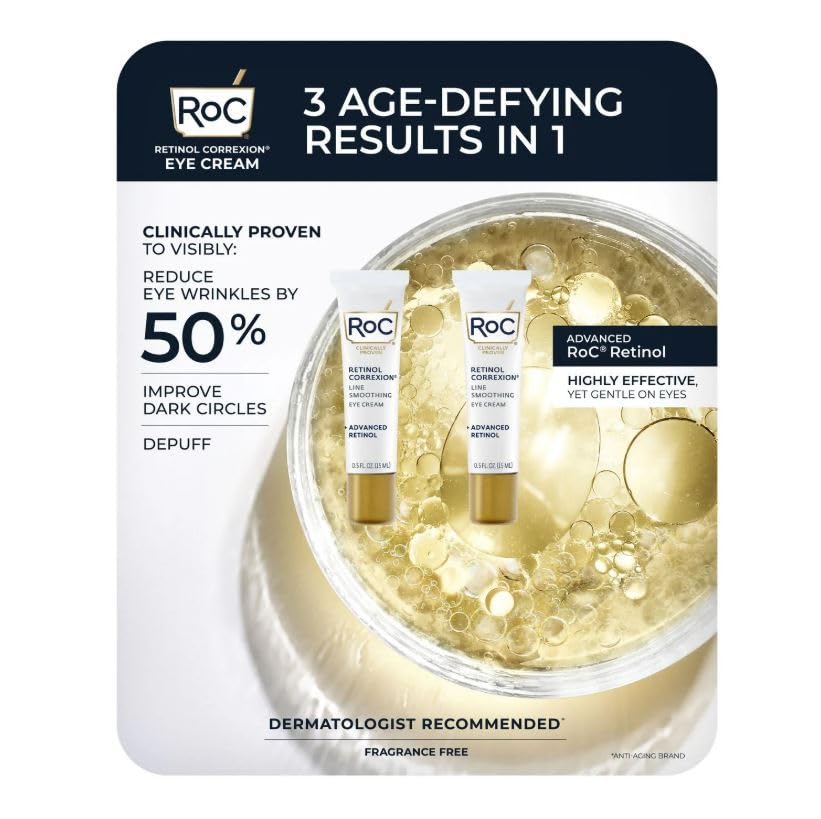 RoC Retinol Correxion Line Smoothing Eye Cream, 0.5 fl. oz., 2 pk. Beauty & Personal Care RoC