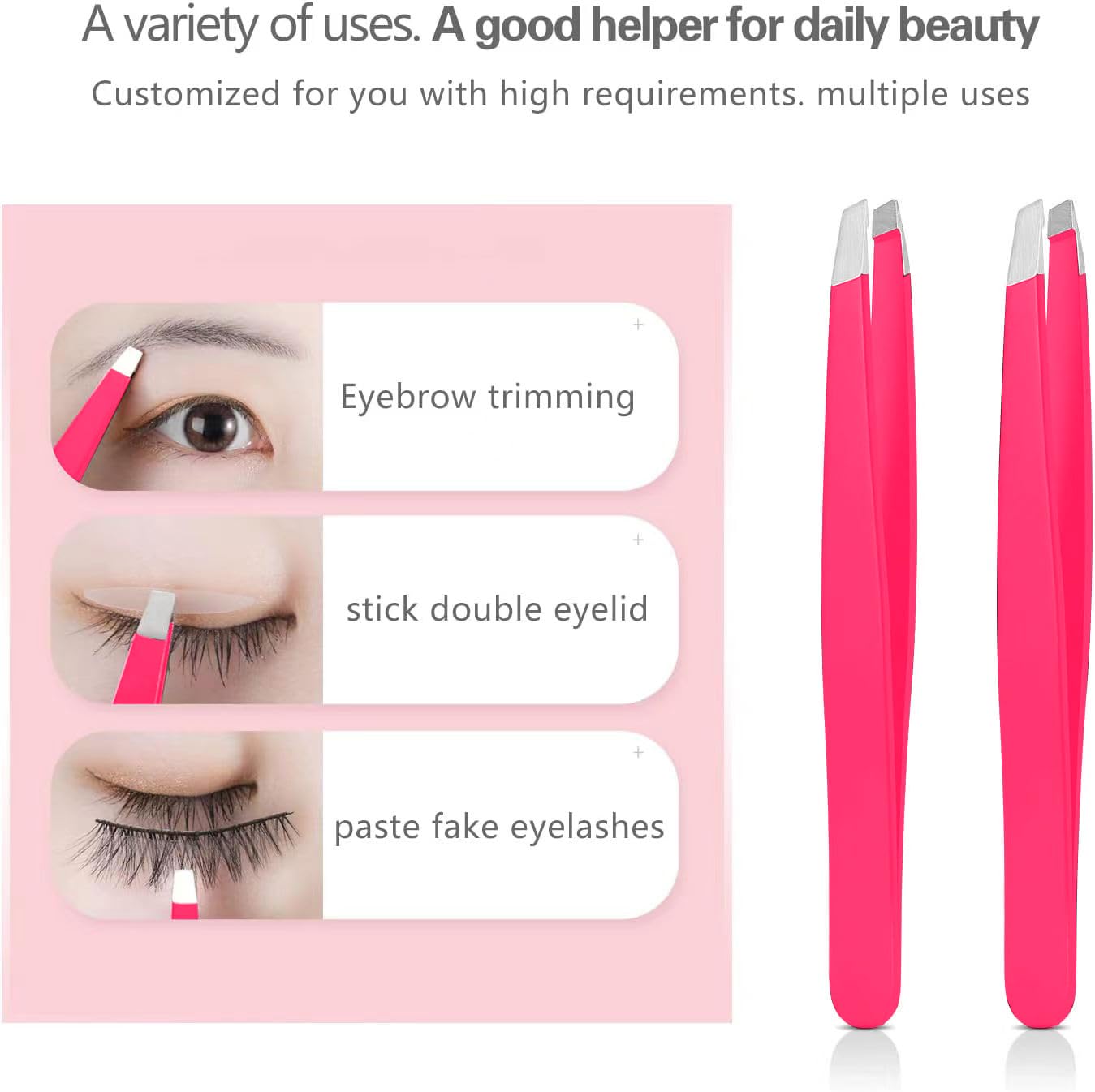 Tweezers Set, High Precision Stainless Steel Eyebrow Tweezers for Facial Hair, Inward Growing Hair and Splinter Remover Kit, Suitable for Women Beauty & Personal Care Derlaier