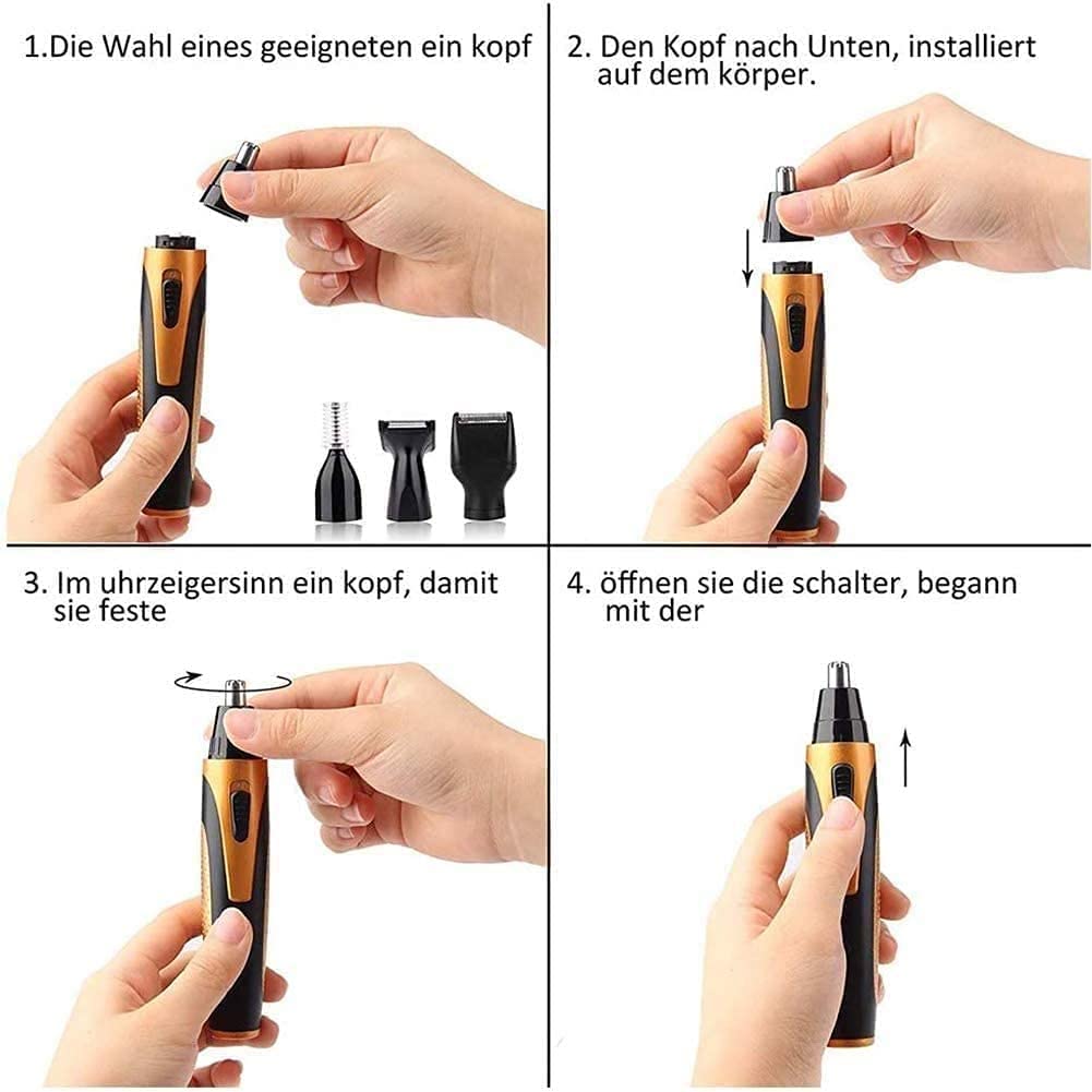 LEONYS 4 in 1 Nose and Ear Hair Trimmer, USB Rechargeable Nose Hair Trimmer for Men and Women, Waterproof, Easy Cleaning, Stainless Steel and Dual Beauty and Personal Care LEONYS