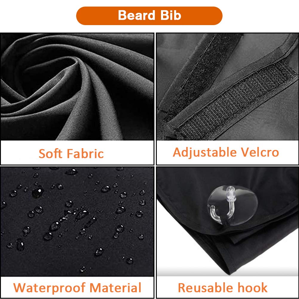 Beard Bib Apron for Men, Father's Day Gift Beard Trimming Catcher Bib for Shaving & Hair Clippings, Waterproof Non-Stick Hair Catcher Grooming Cloth Beauty and Personal Care Showvigor