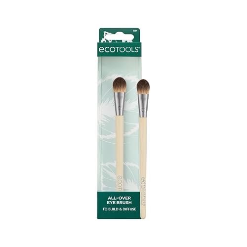 EcoTools All Over Eye Brush, Fluffy Eyeshadow Brush for Blending Lid & Crease Color, Soft Synthetic Bristles for Everyday Eye Makeup, Sustainable Beauty & Personal Care EcoTools