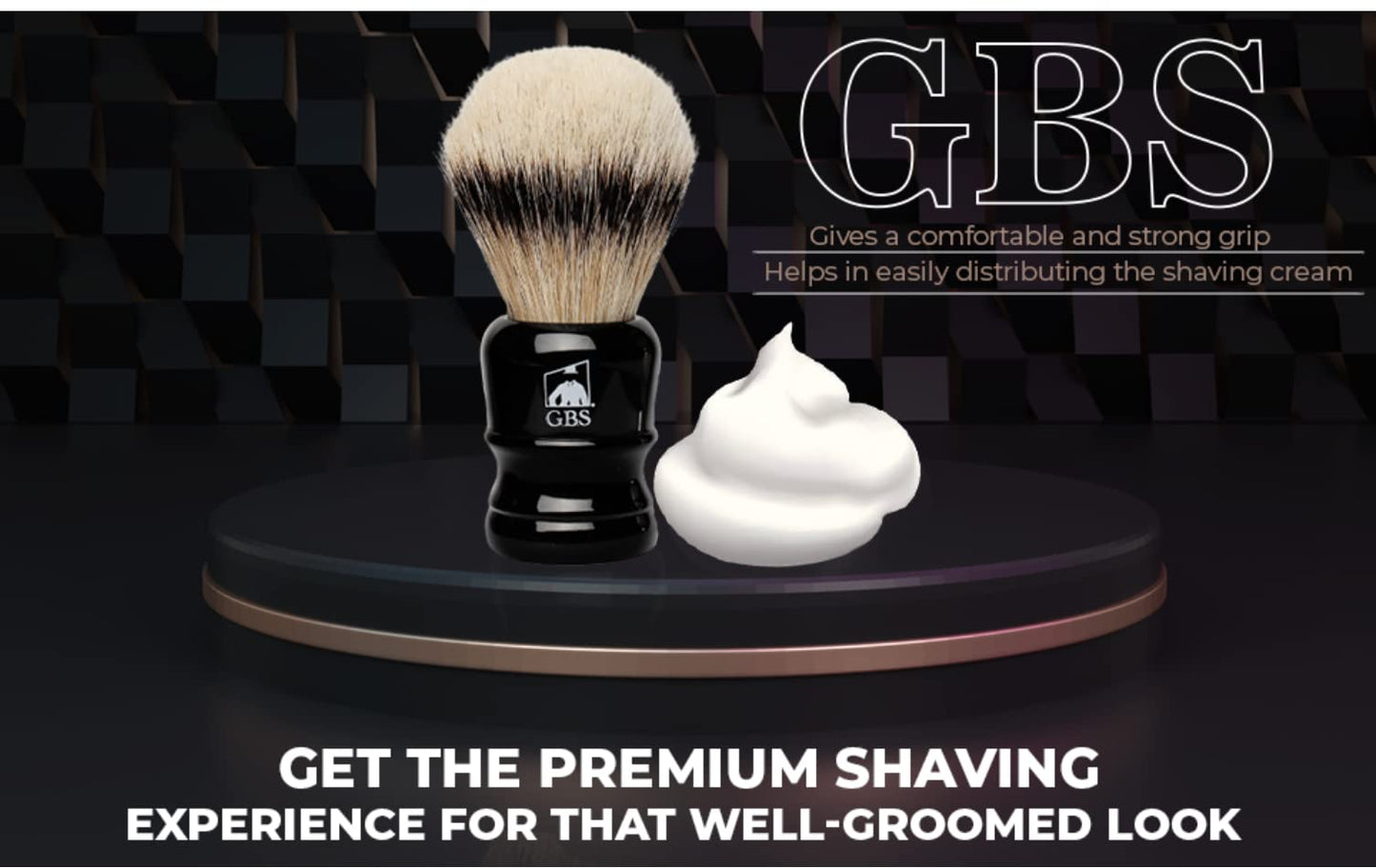G.B.S Silvertip Brush Black Resin Handle 24 MM Knot Overall Height 4.5 Inches Super Soft, Back Bone Beauty and Personal Care G.B.S