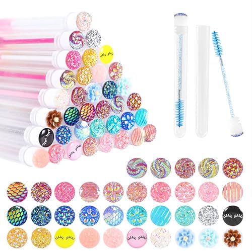 110 Pcs Disposable Mascara Brushes Diamond Eyelash Spoolies Makeup Brush Mascara Wand in Sanitary Tube Lash Supplies Beauty & Personal Care Ipien