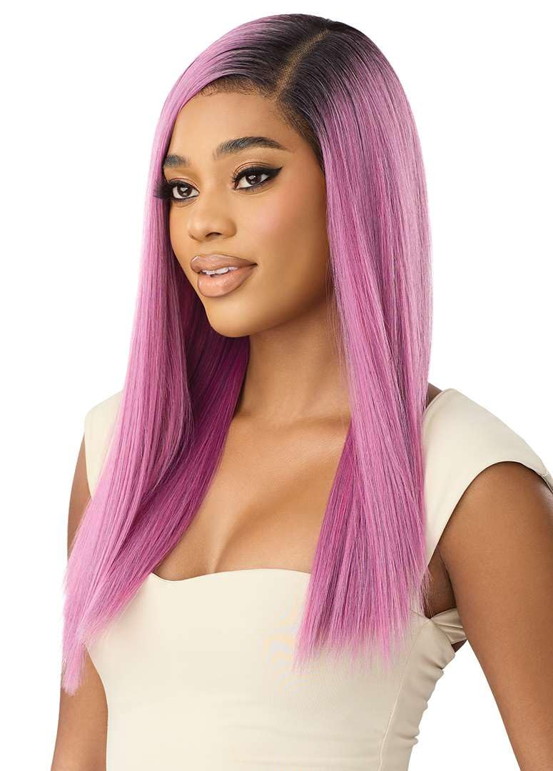 Outre Lace Front Wig - Perfect Hair Line - Swoop Series Y-Part 207 (DR LILAC PINK)