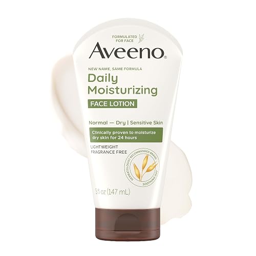 Aveeno Daily Moisturizing Face Lotion with Soothing Prebiotic Oat, Lightweight Non-Greasy Facial Moisturizer for Normal to Dry, Sensitive Skin Beauty & Personal Care Aveeno