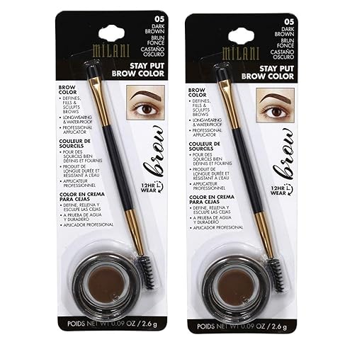 Pack of 2 Milani Stay Put Brow Color, Dark Brown (05) Beauty & Personal Care Milani