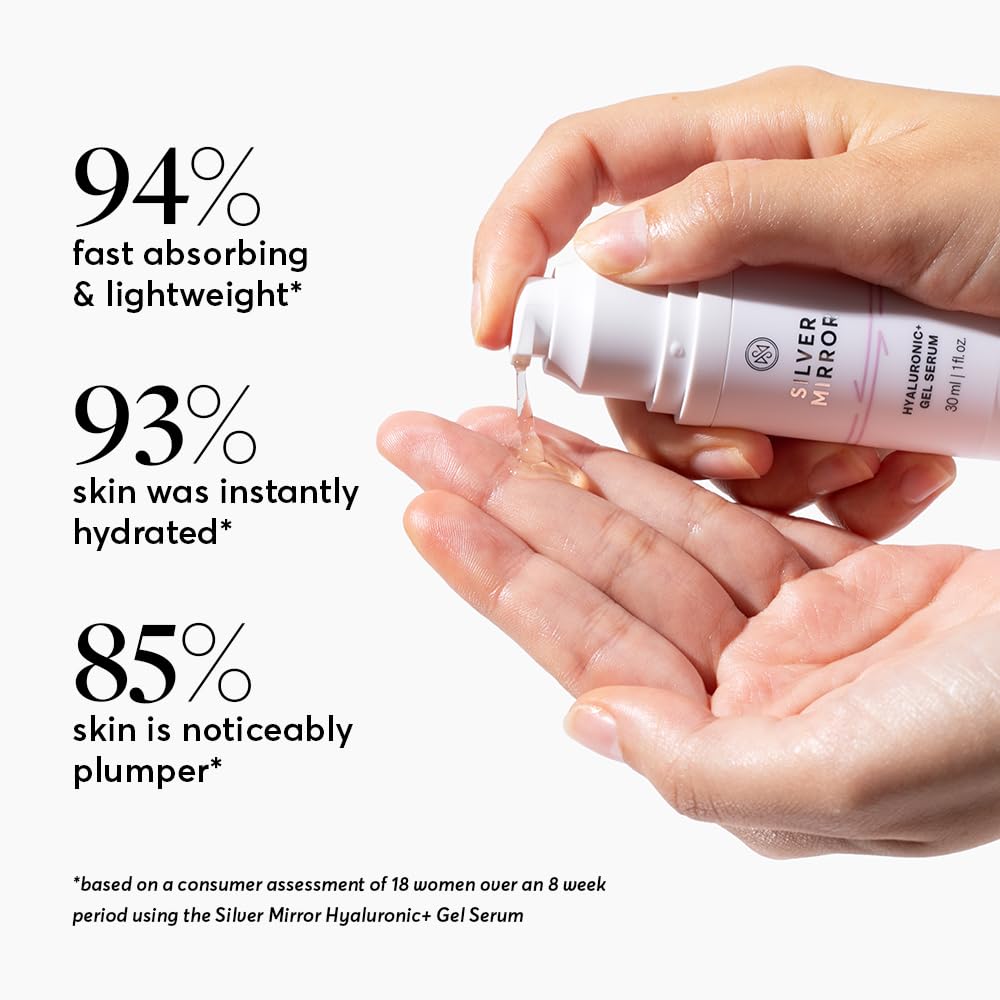 Hyaluronic Acid Serum for Face with Aloe Vera Hydrating Plumping Gel Serum for Fine Lines Lightweight Moisture Boosting Serum 1 Fl Oz Beauty & Personal Care Silver Mirror
