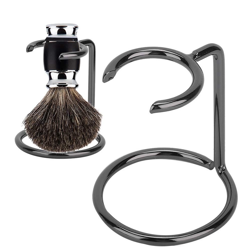 Razor and Shaving Brush Stand, Stainless Steel Shave Brush Holder Razor Storage Shaving Kit Fits Most Razors and Brushes for Salon Home Travel Beauty and Personal Care BORDSTRACT