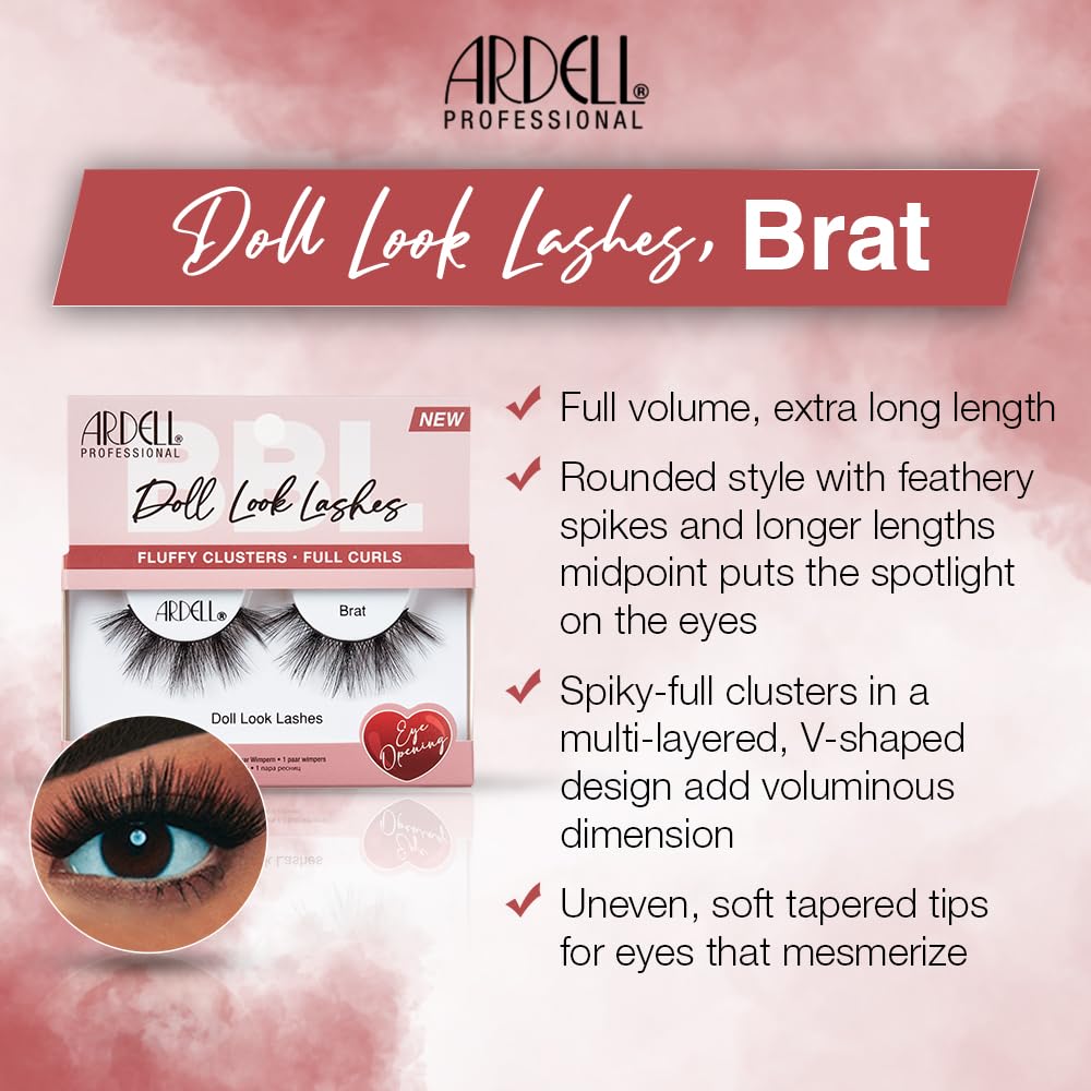 Ardell Doll Look Lashes, Brat Style - Fluffy Doll Eyelashes with Full Curls, Eye-Opening Doll Eye Lashes Strip, 1 Pack Beauty & Personal Care Ardell
