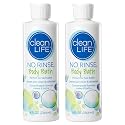 CleanLife Products No-Rinse Body Bath, 8 fl oz (Pack of 2, Makes 16 Complete Baths) - Gentle, Concentrated Liquid Body Wash Made in USA - Ideal Beauty & Personal Care No-Rinse