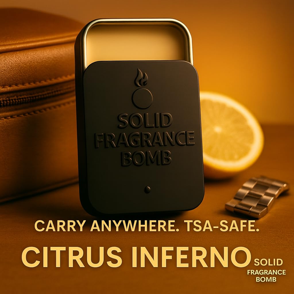 Solid Fragrance Bomb - Premium All-Natural Solid Cologne for Men & Women | Long-Lasting, TSA-Safe, Alcohol-Free, Halal, Handmade Travel Fragrance Balm Beauty & Personal Care Solid Fragrance Bomb