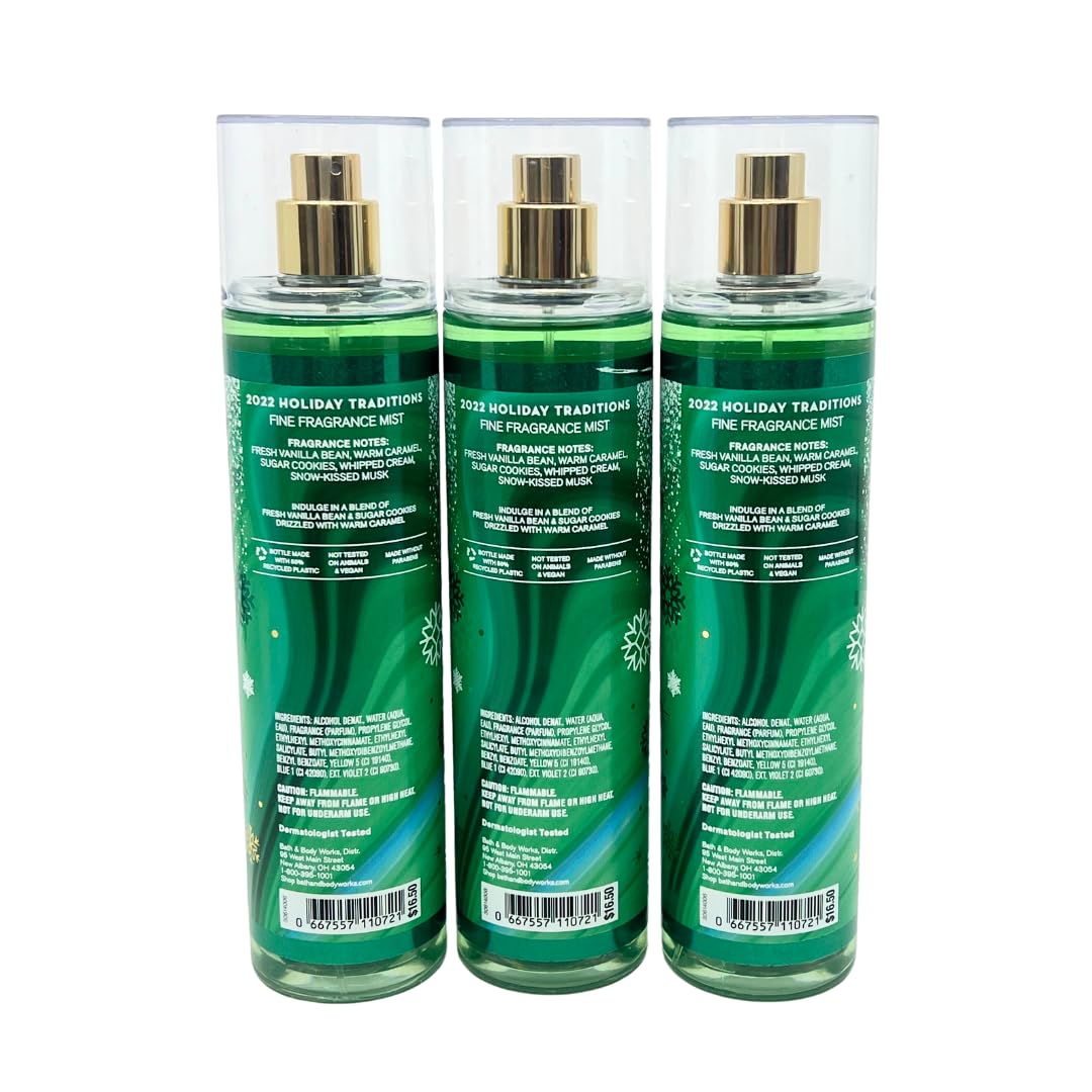 Bath & Body Works Vanilla Bean Noel Fine Fragrance Mist 8oz - Lot of 3 Beauty & Personal Care Bath & Body Works