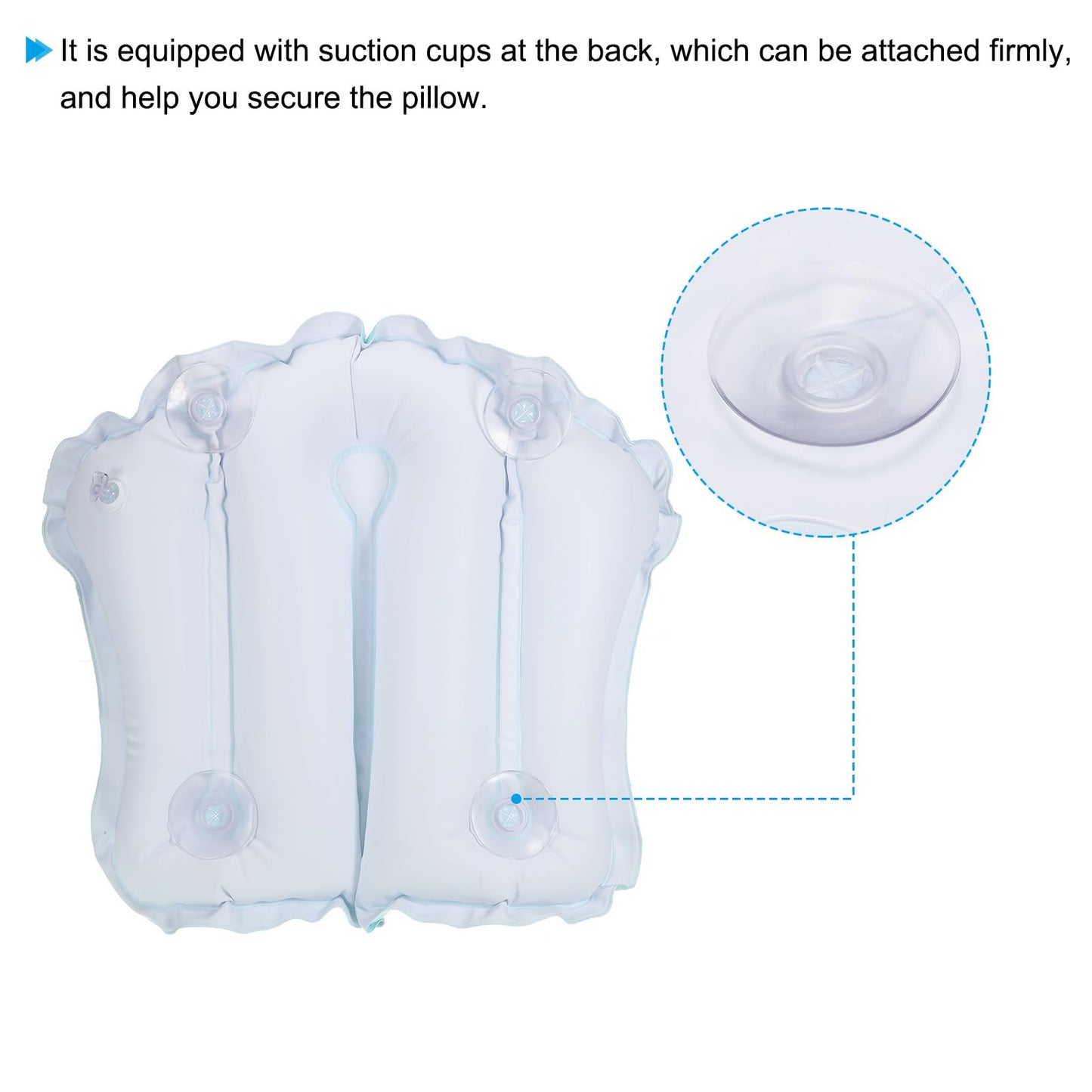 PATIKIL Inflatable Bath Pillow with Suction Cups, Terry Cloth Covered Shell Shape Bath Pillow Neck Support for Bathtub Hot Tub, Blue Beauty and Personal Care PATIKIL