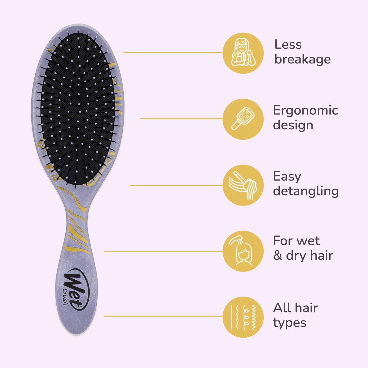 Wet Brush Disney Original Hair Detangler, Ariel (Elegant Princess), Ultra-Soft IntelliFlex Bristles, Detangling Brush Glides Through Tangles (Wet Dry