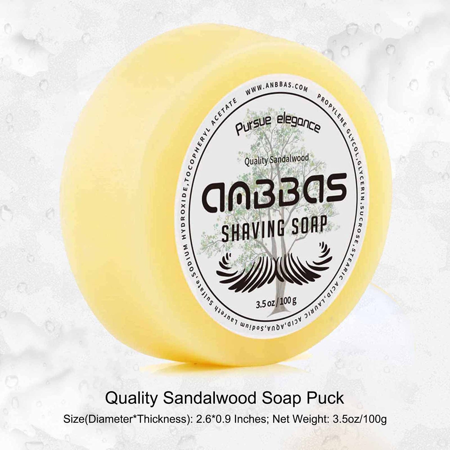 Anbbas Shaving Brush Synthetic Badger and 100g Shaving Soap with Bowl Stainless Steel,Black Acrylic Shaving Stand Holer for Man Wet Shave Kit Beauty and Personal Care Anbbas