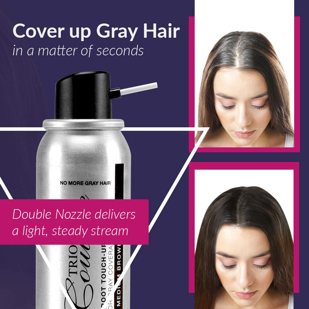 Trio Couture Hair Root Touch Up - Gray Concealer Spray, 2 oz (Black) Beauty & Personal Care TRIO COUTURE