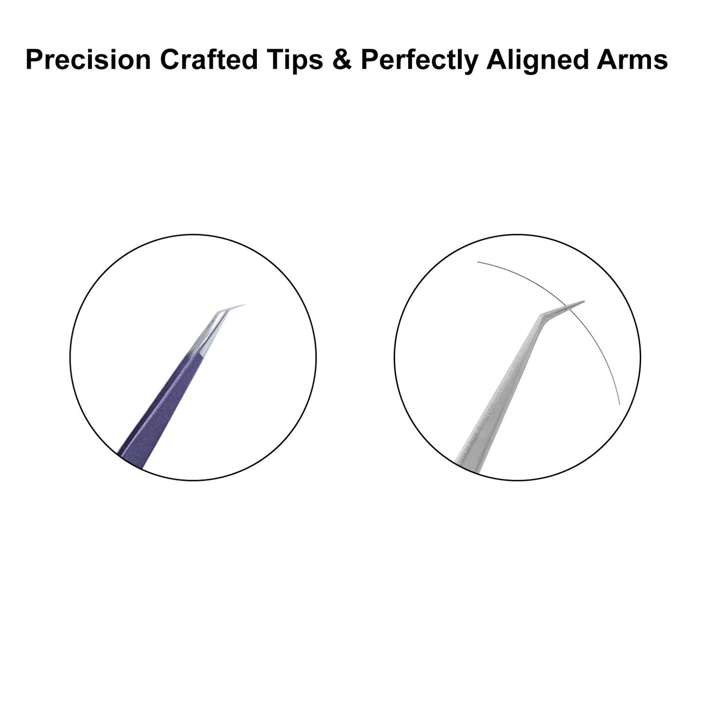 Tweezers for Eyelash Extension - Long 45° Angular Tip Tweezers - Hand Crafted Surgical Stainless Steel Precision Tweezers ( Metallic Pink Powder Beauty and Personal Care metaleks