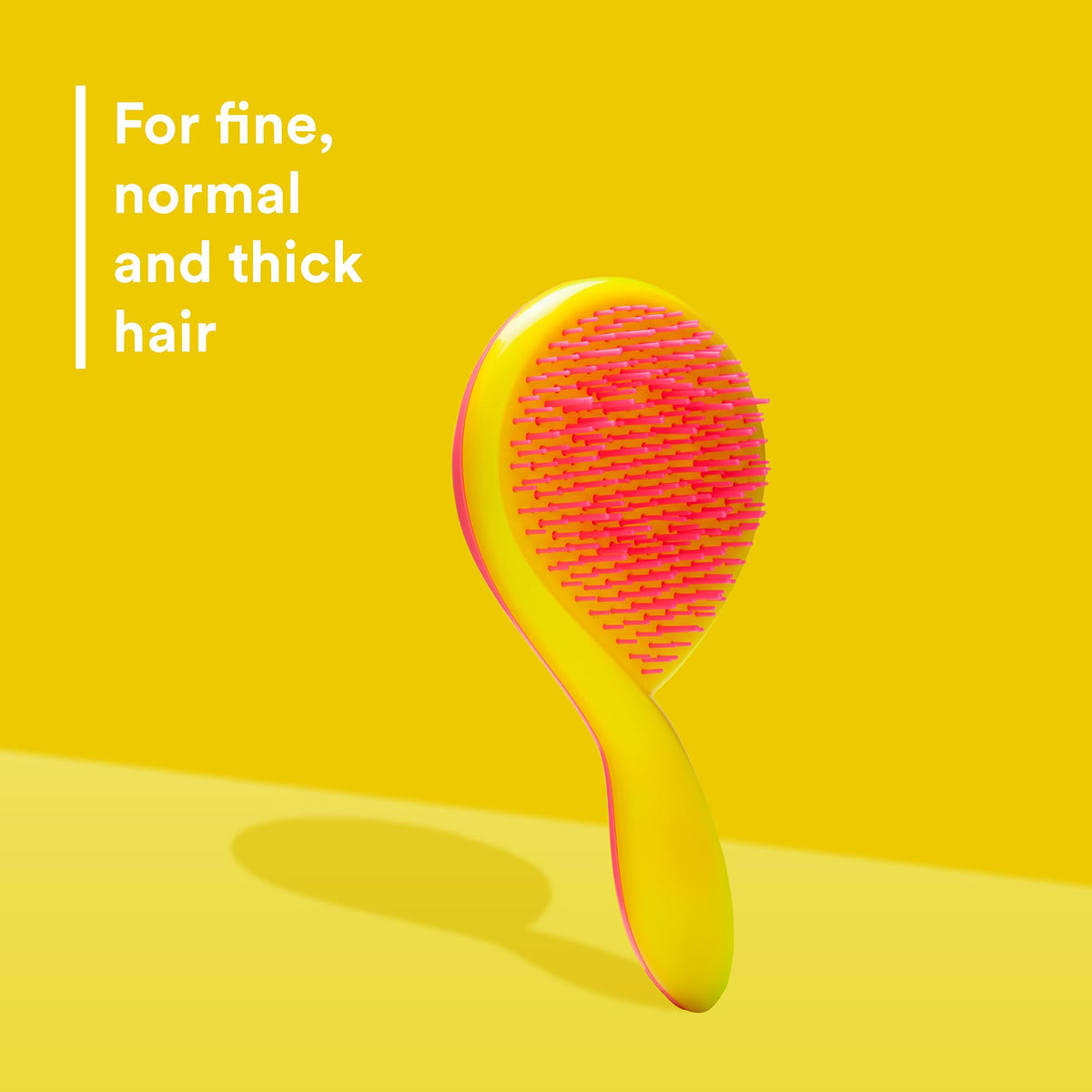 Michel Mercier The Girlie Detangle Brush - Painless Detangling Brush - Easy Grip Hair Brush Design - Thick and Curly Hair - Pink-Yellow - 1 pc
