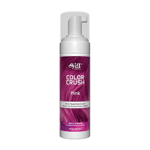 Splat Color Crush Bold Foam Hair Color, Pink, 5 oz., Refresh Vivid Colors in Just 10 Minutes, Lasts Up to 10 Washes, Buildable Foam Hair Product Beauty & Personal Care Splat