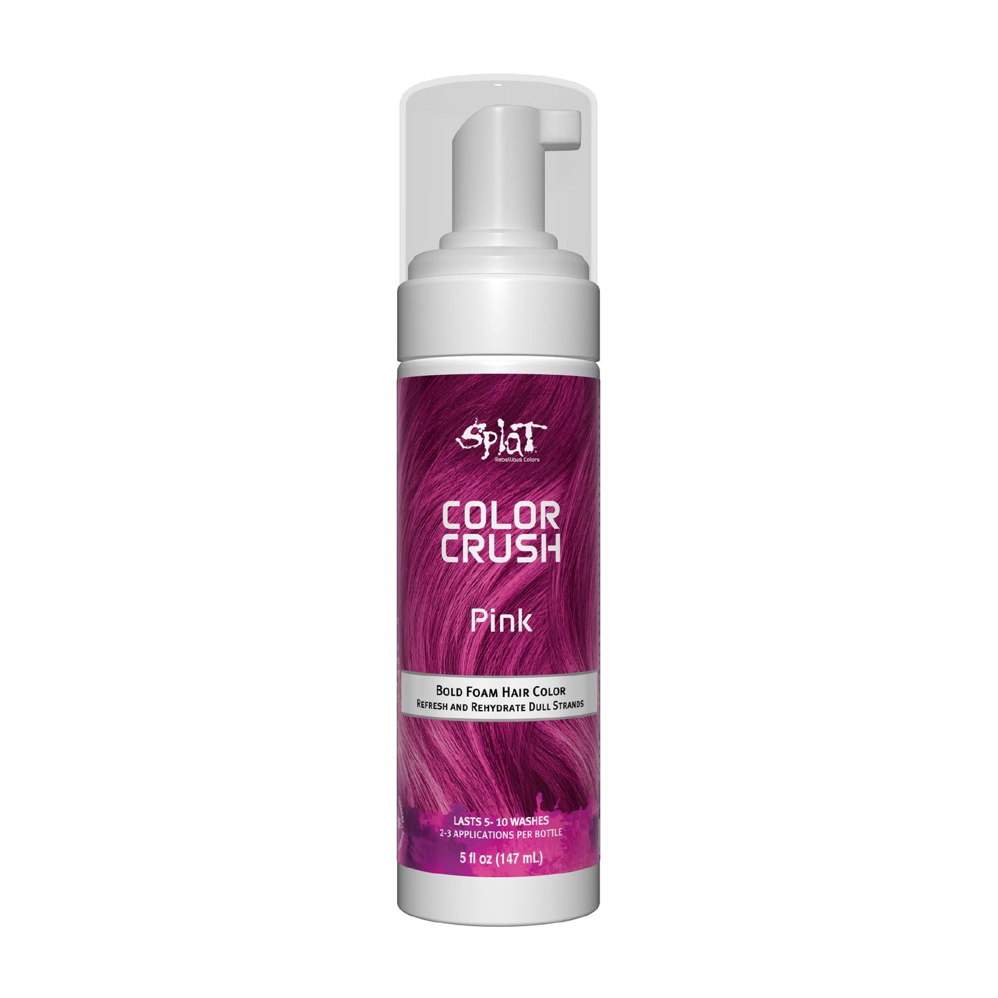 Splat Color Crush Bold Foam Hair Color, Pink, 5 oz., Refresh Vivid Colors in Just 10 Minutes, Lasts Up to 10 Washes, Buildable Foam Hair Product Beauty & Personal Care Splat