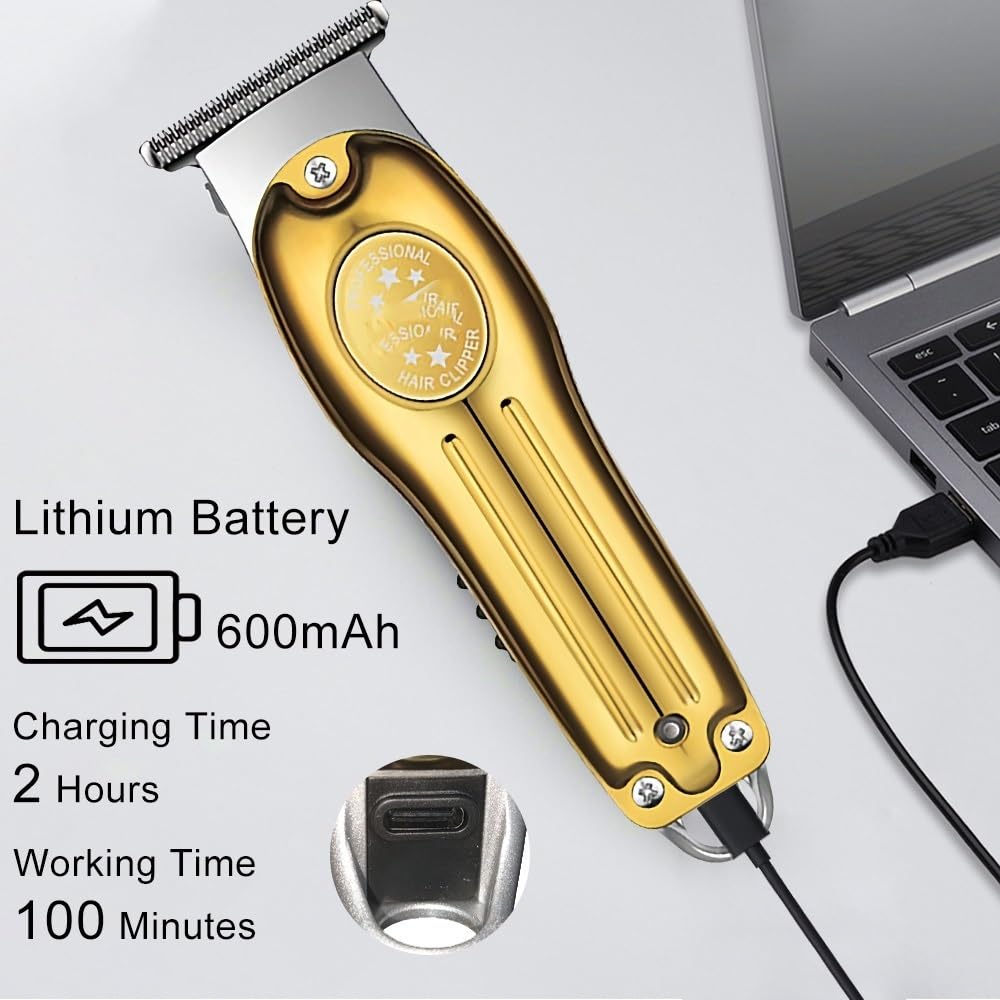 HEYLZBKCF Hair Clippers Mens Professional Clipper Metal Men's Trimmer Rechargeable Barber Cutting Machine 0mm Bareheaded Beauty and Personal Care HEYLZBKCF