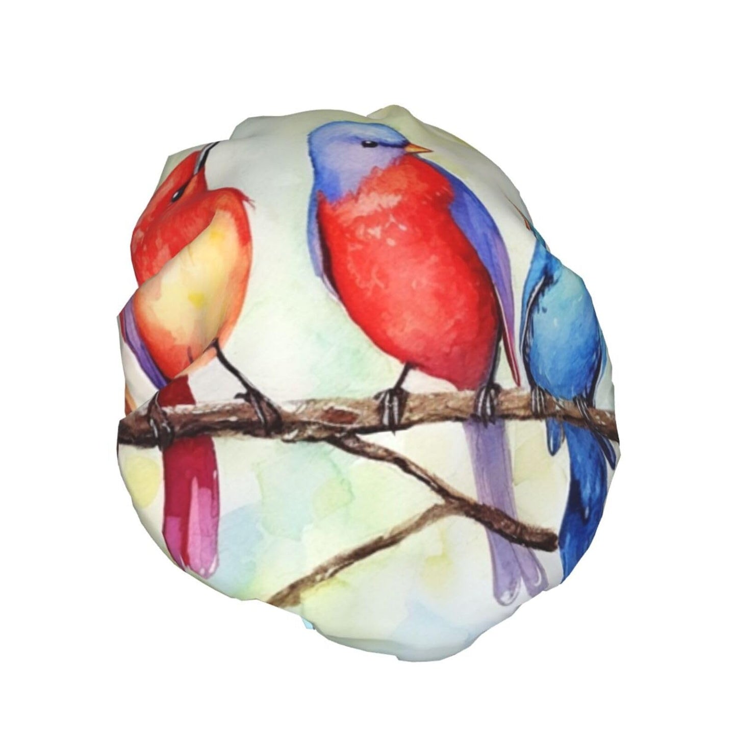 Five Singing Birds Shower Cap for Women Men Large Reusable Shower Bonnet Double-Layer Waterproof Bath Caps Elastic Band Hair Hat for All Hairstyles Beauty and Personal Care BWLHJKE