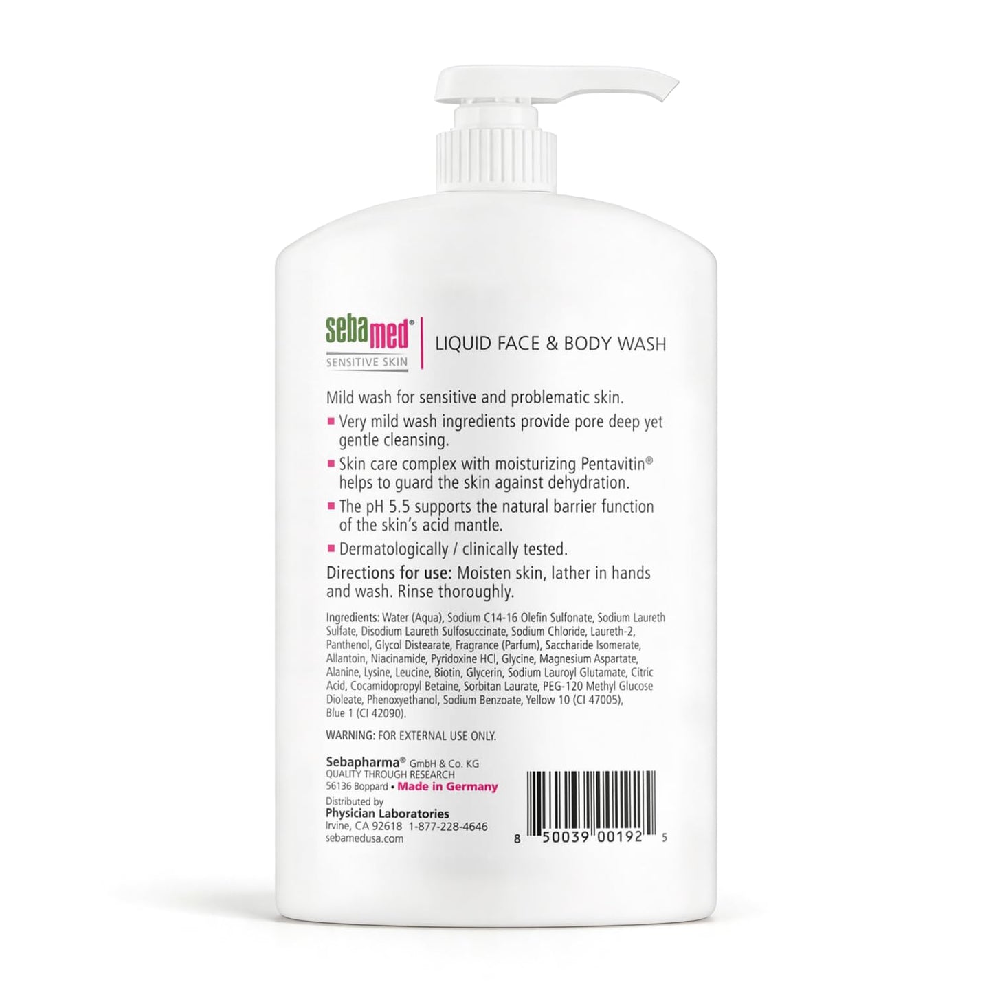 SEBAMED Sensitive Skin Face and Body Wash for Women and Men, pH 5.5, Mild Gentle Hydrating Cleanser, Hypoallergenic Body Wash, Dermatologist Beauty & Personal Care SEBAMED