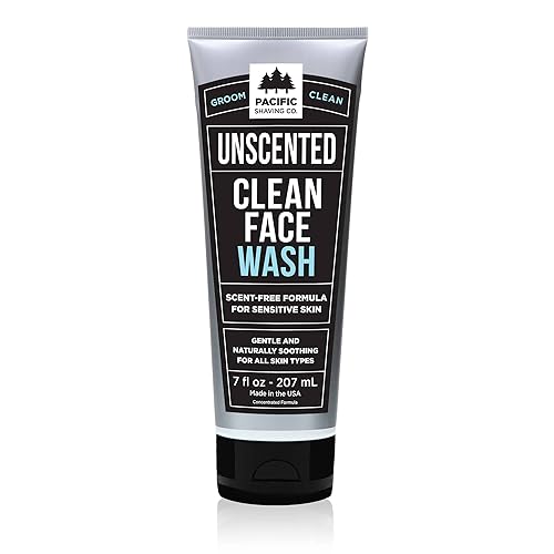 Pacific Shaving Company Clean Facial Wash - Unscented Gentle Face Cleanser with Sea Salt & Aloe Vera - Hydrating Men's Face Wash for Sensitive Skin (7 Beauty & Personal Care Pacific Shaving Company