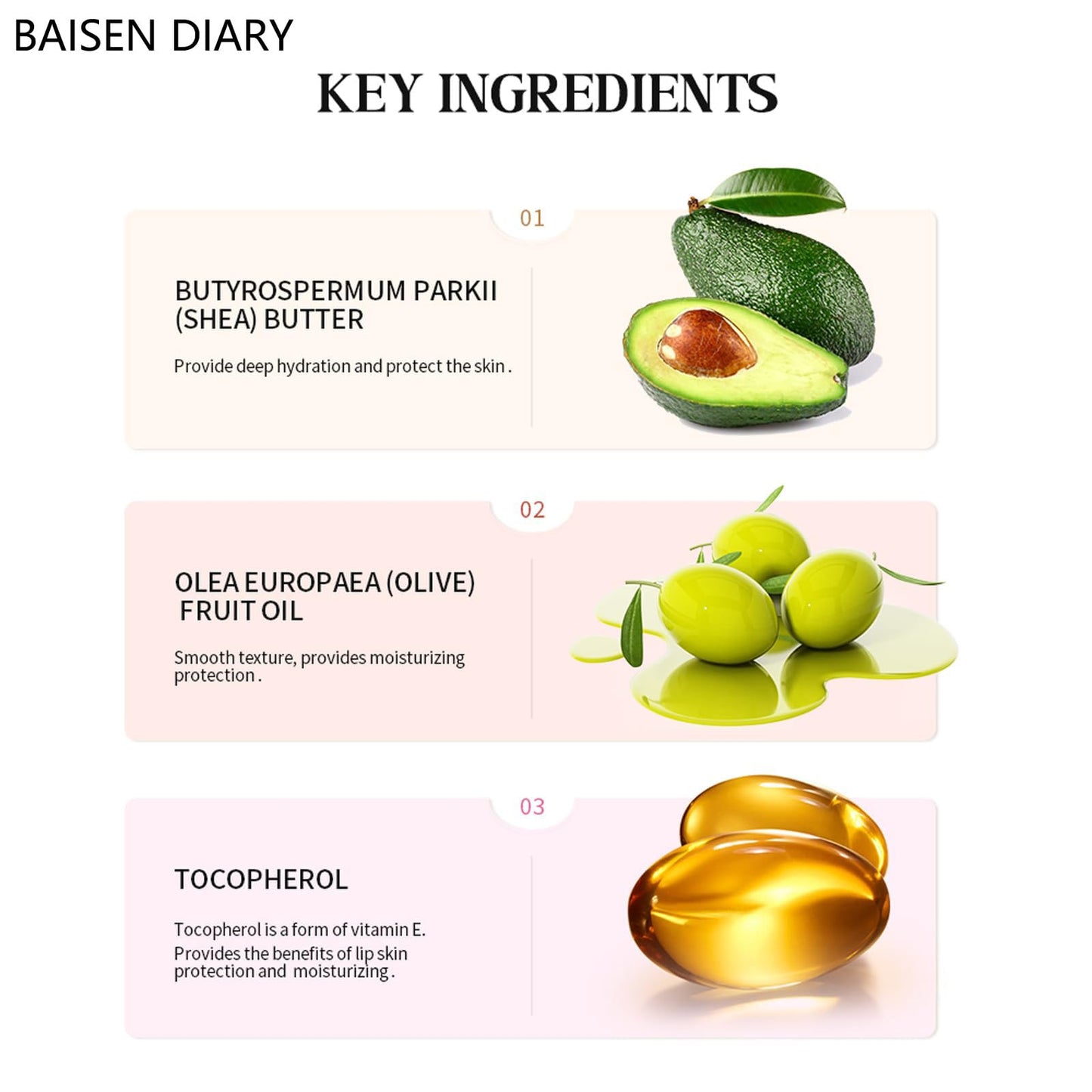 BAISEN DIARY Summer Special Lip Butter Balm - Ultra-Hydrating, Nourishing Lip Care with Natural Ingredients, Shea Butter & Olive Butter, Soothes Beauty and Personal Care BAISEN DIARY