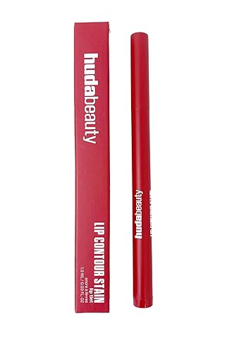Huda Lip Contour Stain Lip Tint- Cherry Red (blue-toned red) .03 Fl Oz Beauty & Personal Care Huda