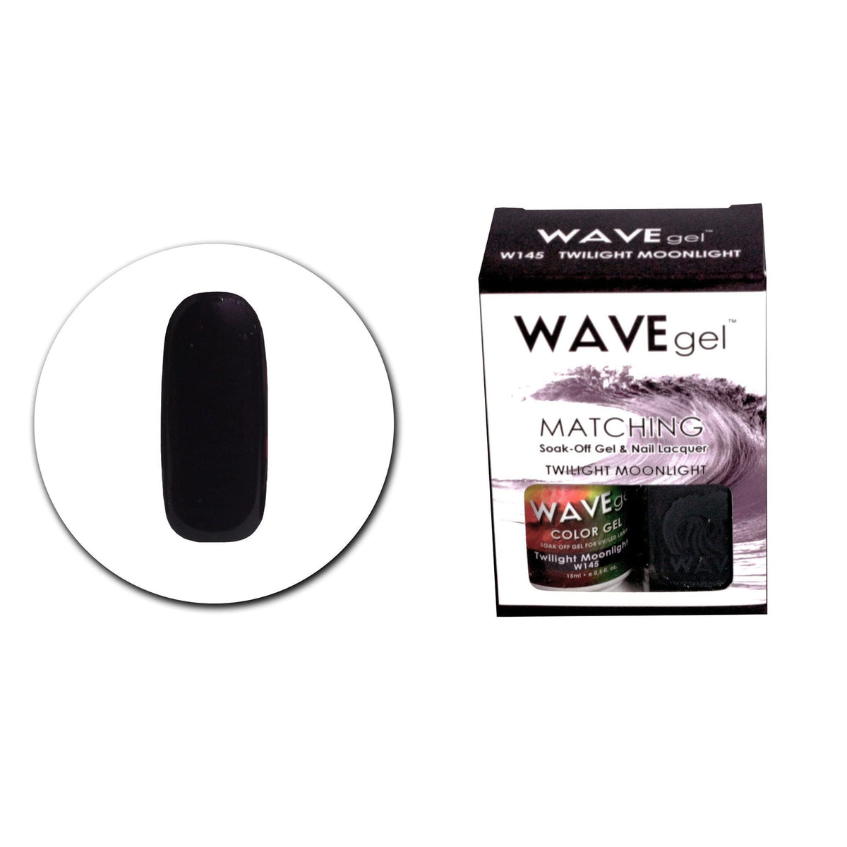 WAVEGEL Soak-0ff Gel & Nail Lacquer Matching Duo Set - Twilight Moonlight - W145-145 I 0.5 Oz