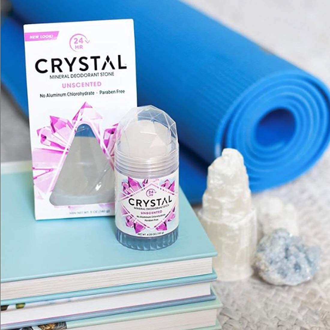 CRYSTAL Mineral Deodorant Stick - Unscented Body Deodorant With 24-Hour Odor Protection, Non-Staining & Non-Sticky, Aluminum Chloride & Paraben Free Beauty and Personal Care Crystal Essence